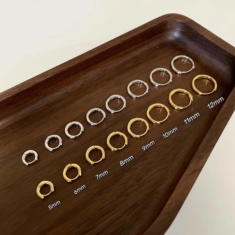 100% ريال 925 فضة الحد الأدنى البوهيمي جولة الأذن مشبك للنساء الشرير للجنسين روك هوب القرط مجوهرات اكسسوارات