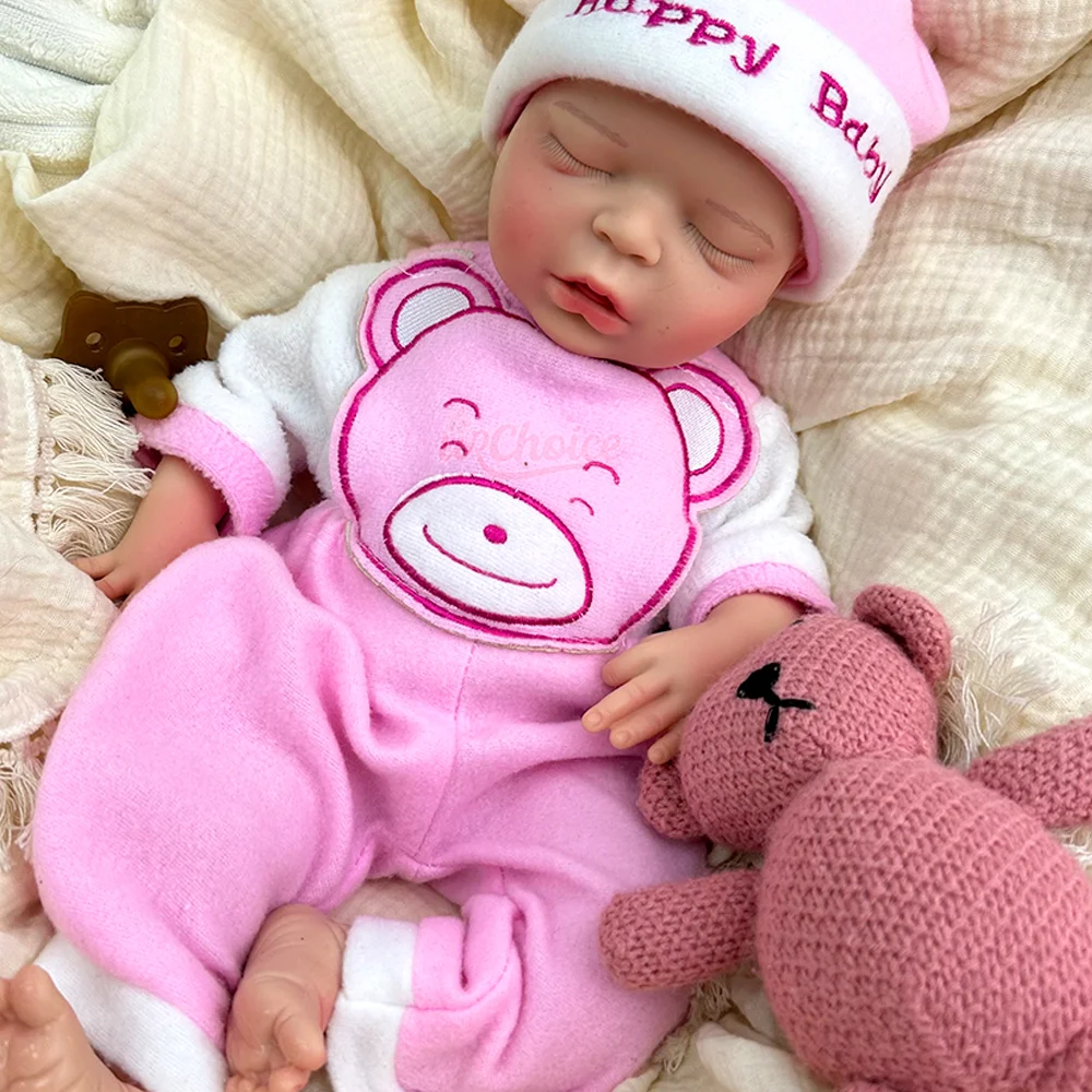 

Premium 18Inch Silicone Reborn Baby Doll Realistic Reborn Doll Sleeping Hand Painted Hyper-Realistic Newborn For Collectors Gift