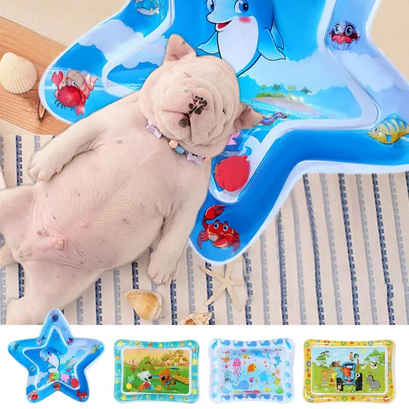 Water Sensory Mat Foldable Cat Water Play Mat Thickened Inflatable Crawling Pad Pet Supply For Hot Weather Sleeping All Age