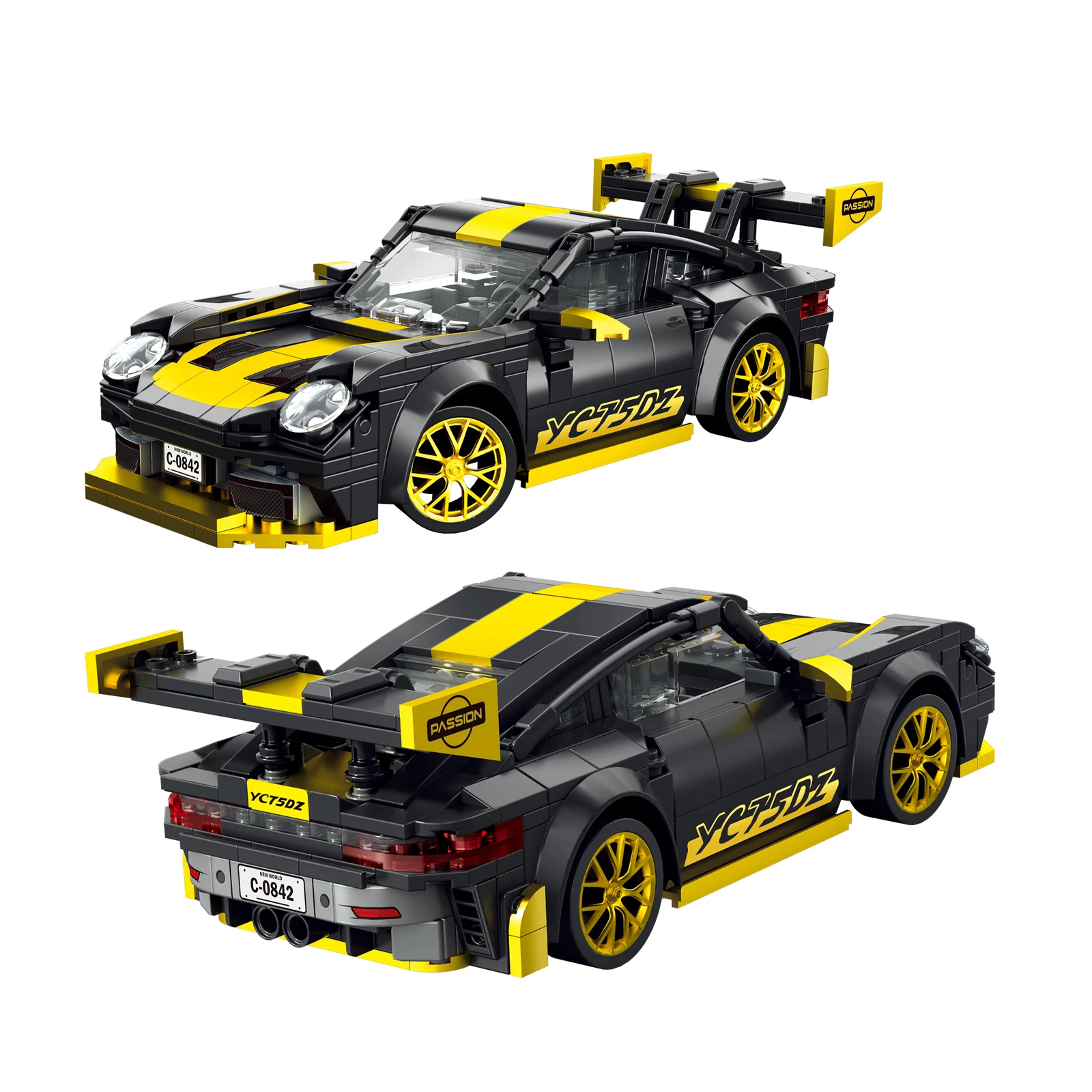 MOC التحكم عن بعد سيارة رياضية 1:20 اللبنات نموذج سيارة كلاسيكي RC سباق السيارات الاطفال الجذعية التعليم اللعب لغز الهدايا