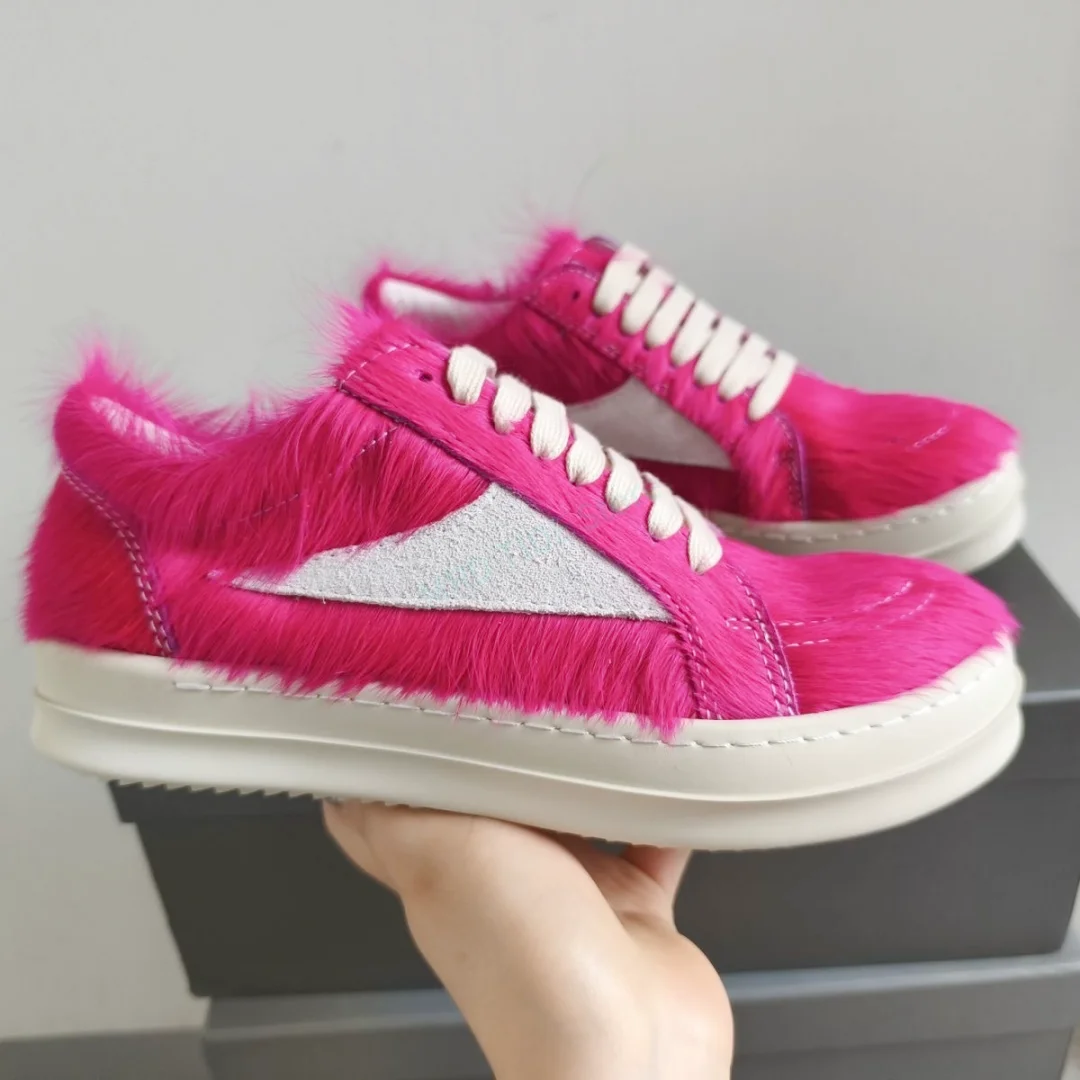 

Brand Men Casual Shoes Genuine Leather Horsehair Candy Colors Basic Low Slip On Women Sneakers Vintage Luxury Designers Boots