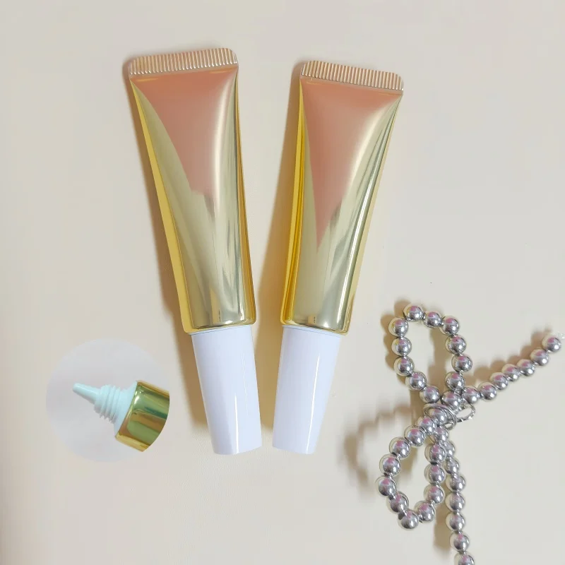 

10Pcs 15g Gold Aluminum-plastic Tube Empty Tube White Cylindrical Lid Packaging Material for Cosmetics and Skincare Products