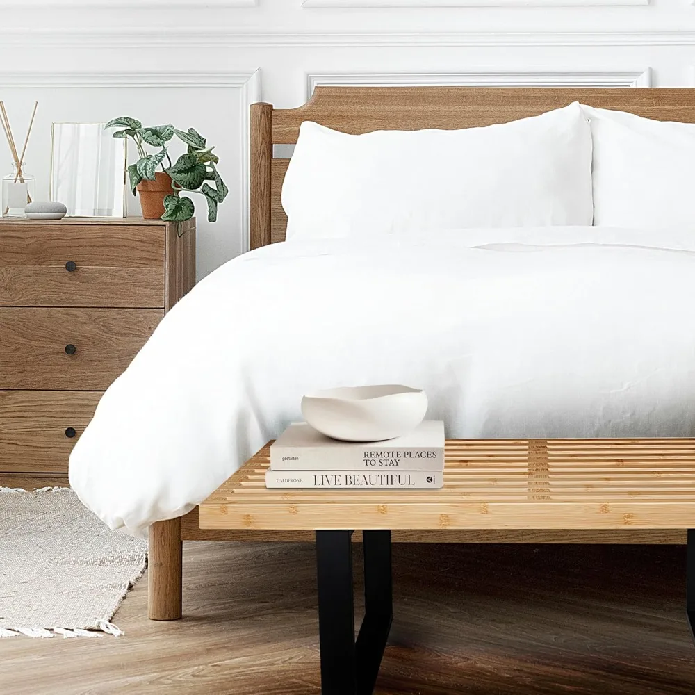 مقعد خشبي بشريحة من الخيزران، مدخل حديث ومقاعد للفناء، سعة قوية 500 رطل للاستخدام الداخلي والخارجي