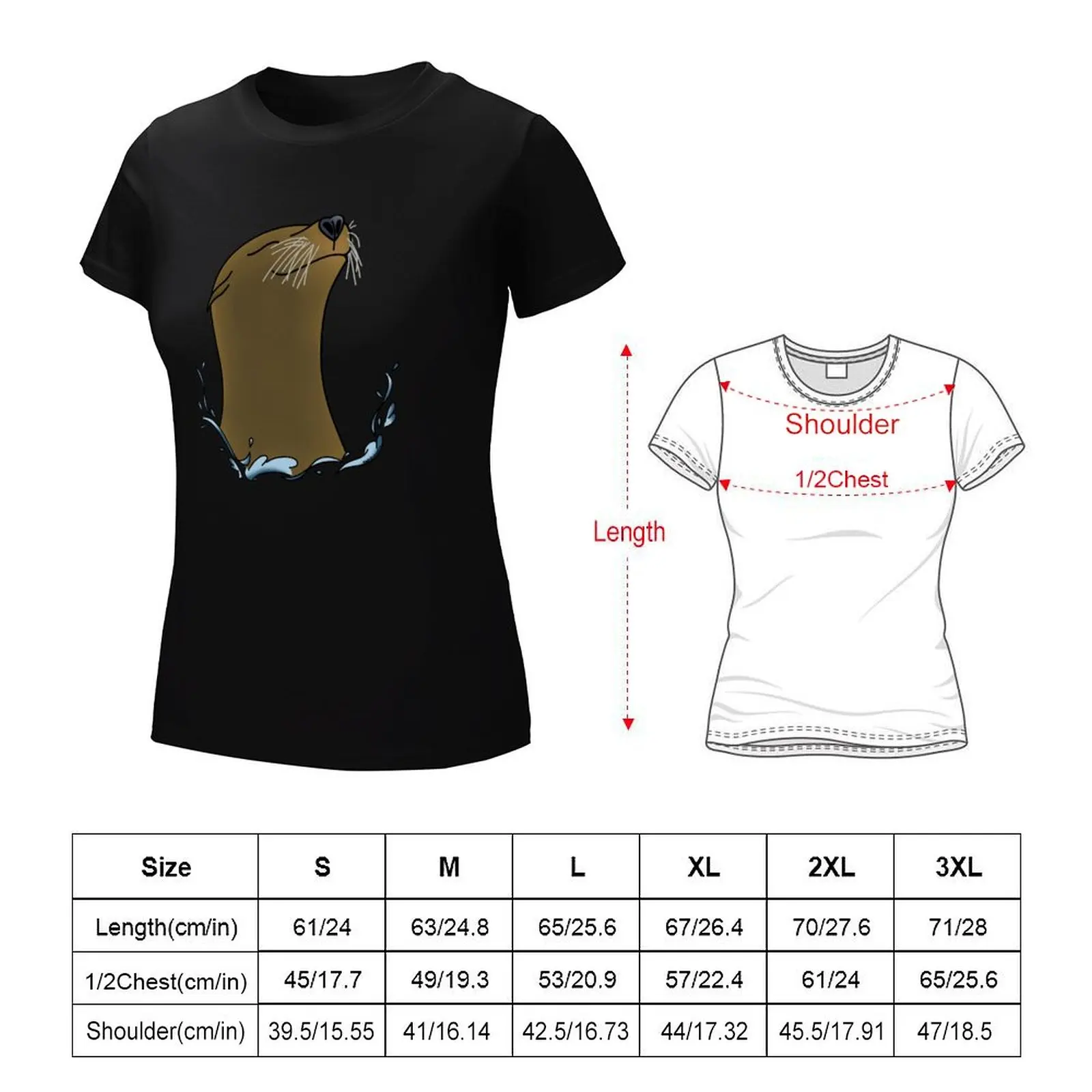 Happy sea lion T-Shirt vintage clothes shirts graphic tees plus size tops plain t shirts for Women