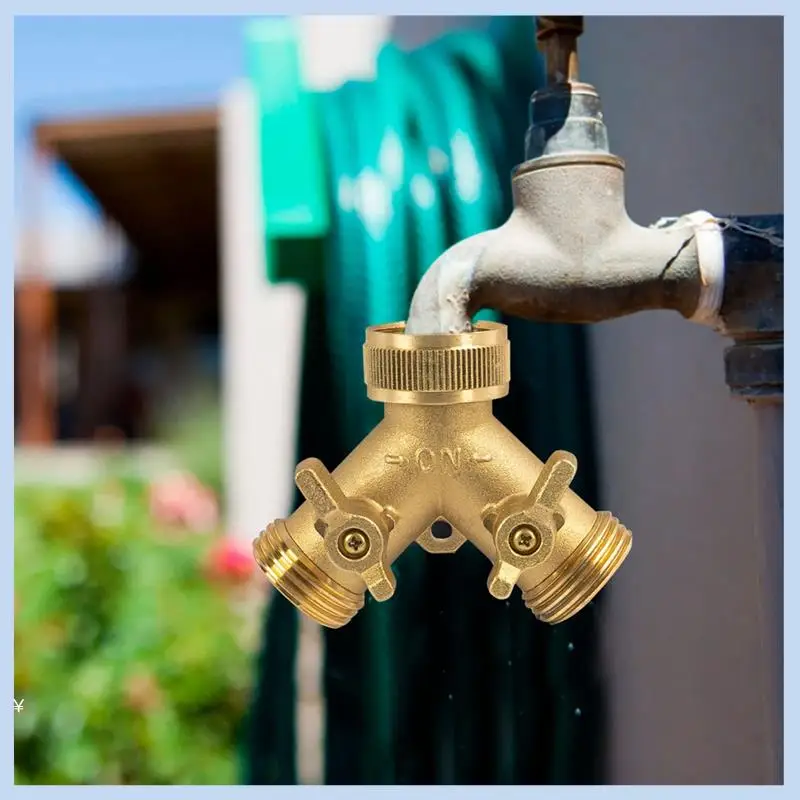 

AS63 — латунный разветвитель садового шланга (2 направления), Y-разветвитель твердого латунного шланга, 2 клапана