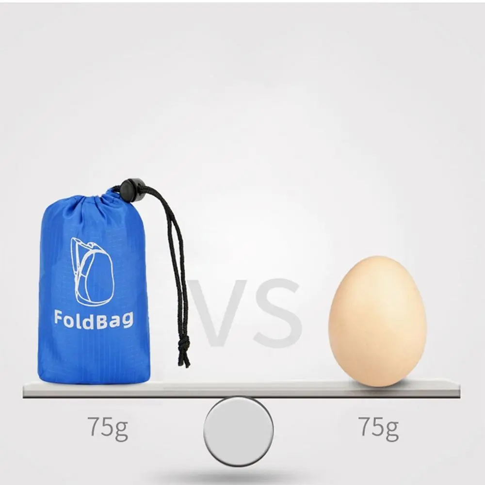 Simple with Drawstring Storage Bags Foldable Backpack Zipper School Bag Lightweight Nylon Bag Shoulders Bag Large Capacity Men