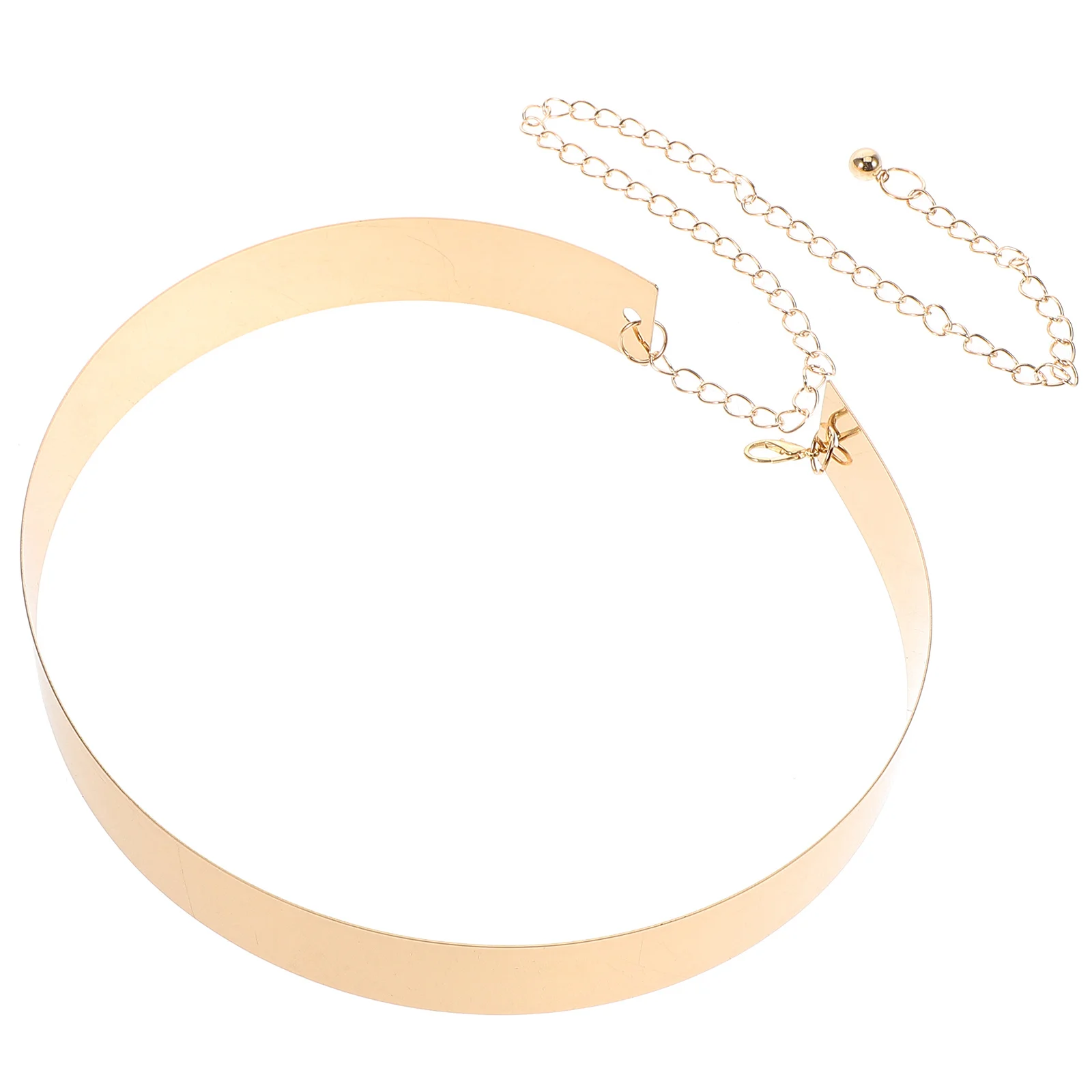 حزام سلسلة خصر معدني واسع للنساء فساتين ذهبية لامعة حزام خصر قابل للتعديل حزام فستان أنيق مجوهرات أنيقة للمناسبات الرسمية