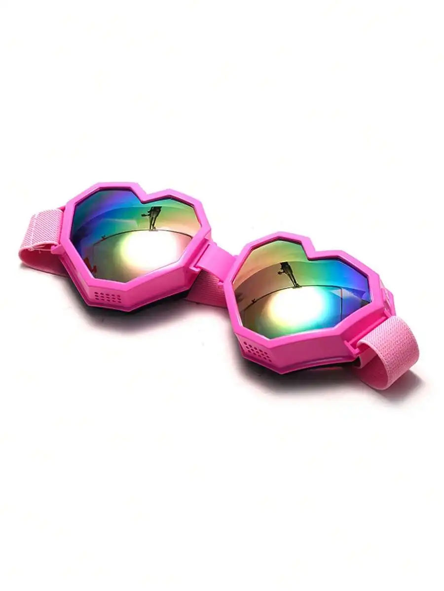 Oversized Heart-Shaped Fashion Sunglasses For Women Y2K Style Mirror Lens Outdoor Party Travel