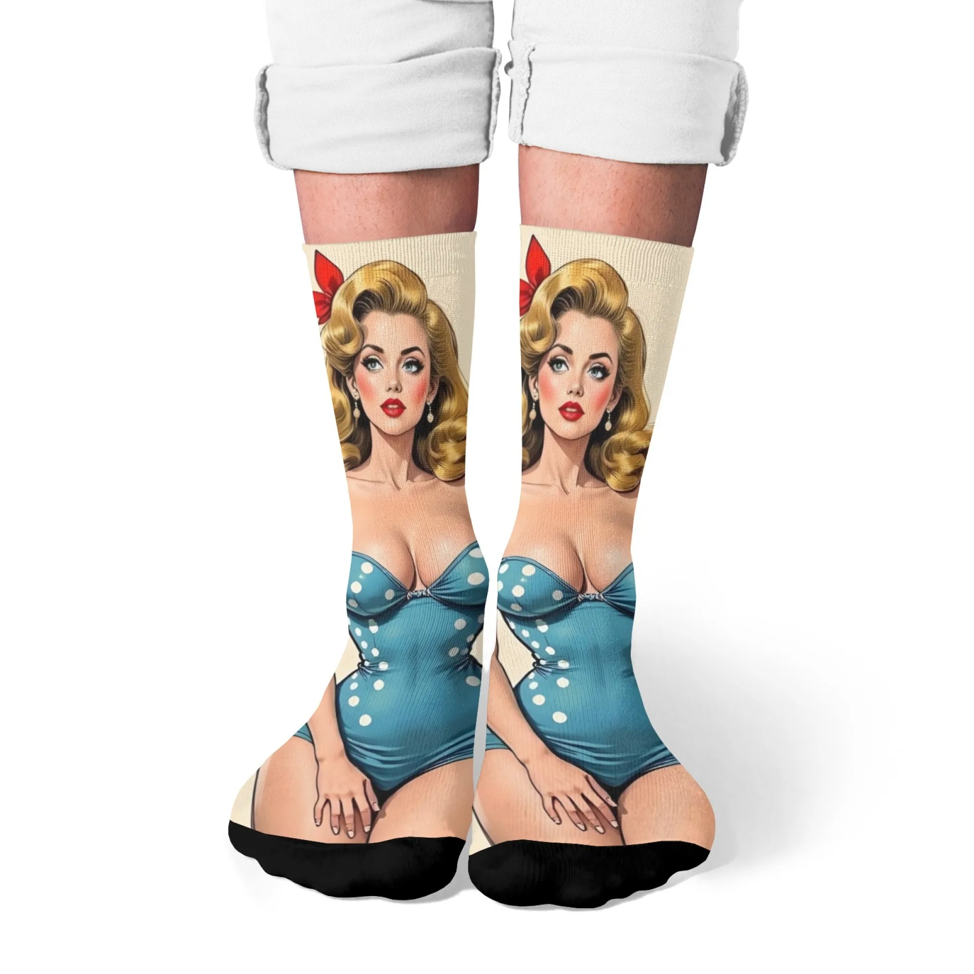

Pop Retro Comic Sexy Girl Art Socks Novelty Happy Funny Compression Socks Unisex Street Hip Hop Style Comfortable Fashion Socks