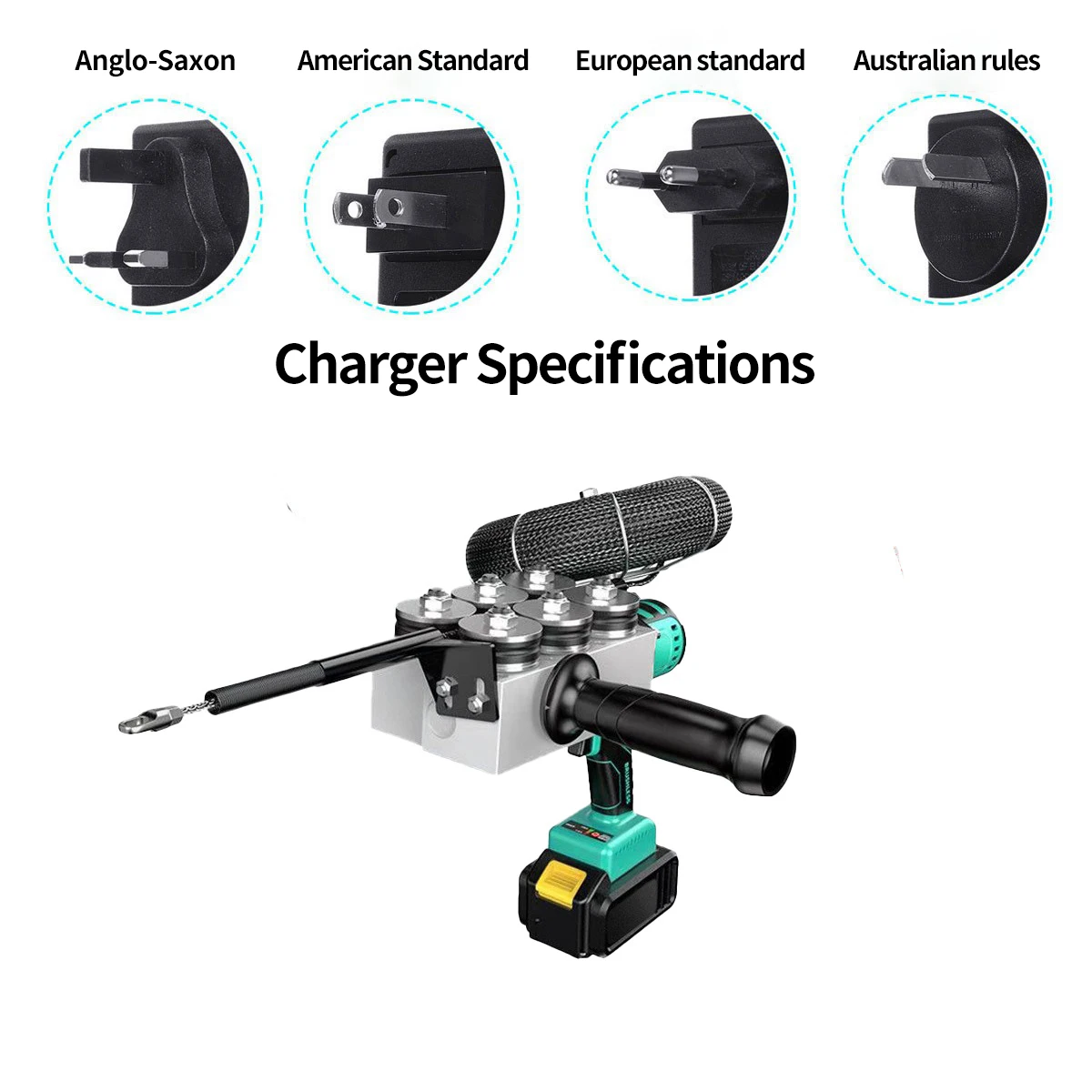Cordless Electric Wire Puller 1200W Lithium Battery Cable Pulling Machine Fish Tape Electrician Conduit Threading Tool 30M