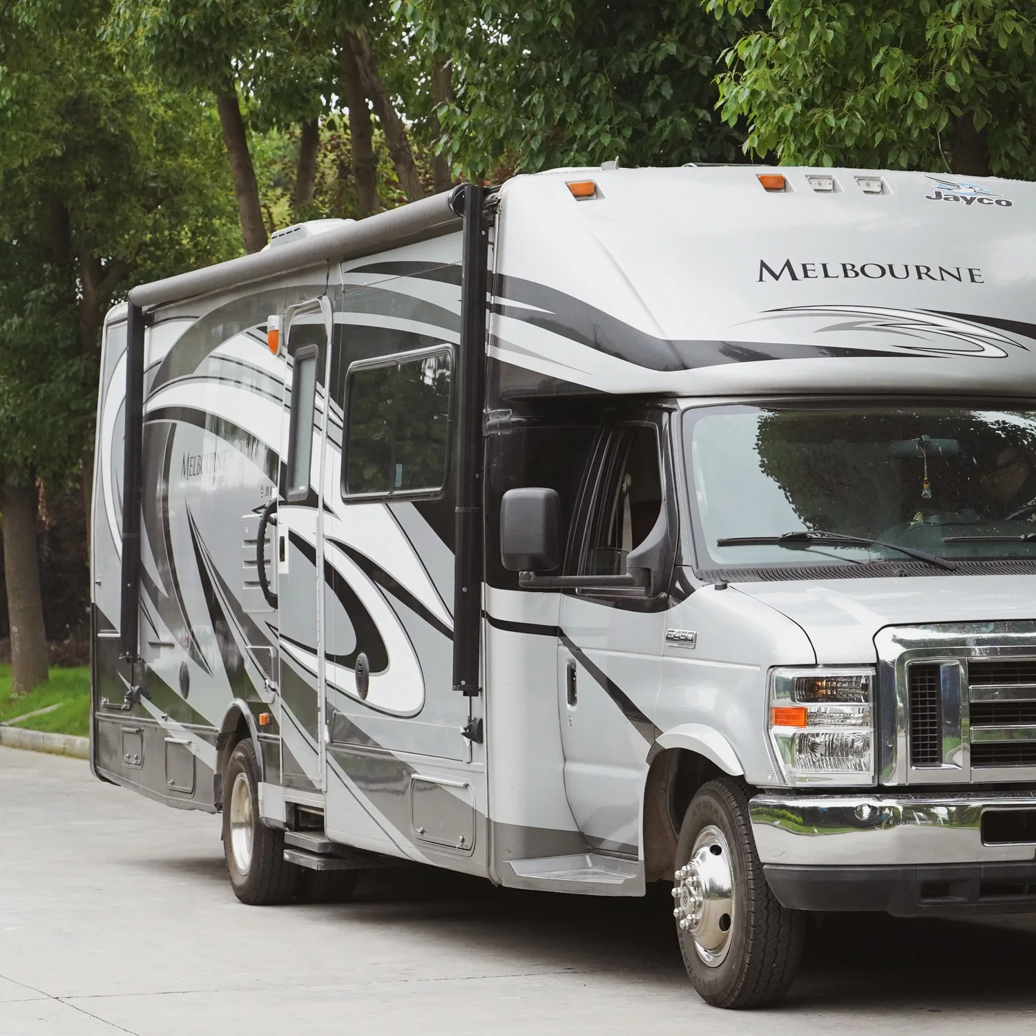 STLF لـ Awnlux 8Ft أبيض قابل للتوسيع 12 فولت قوة ذراع ذكي فناء كهربائي RV المظلة سهلة التجميع الملحقات الخارجية #2