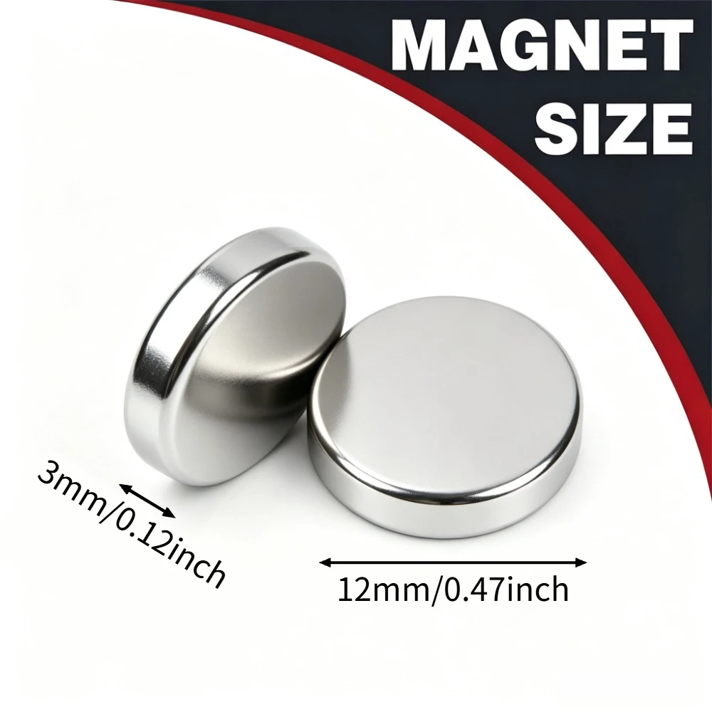12x3mm Circular Flat Magnet, Multipurpose Household Magnet For Tissue Box, Bathroom Decor, Home Camping Ornament Use