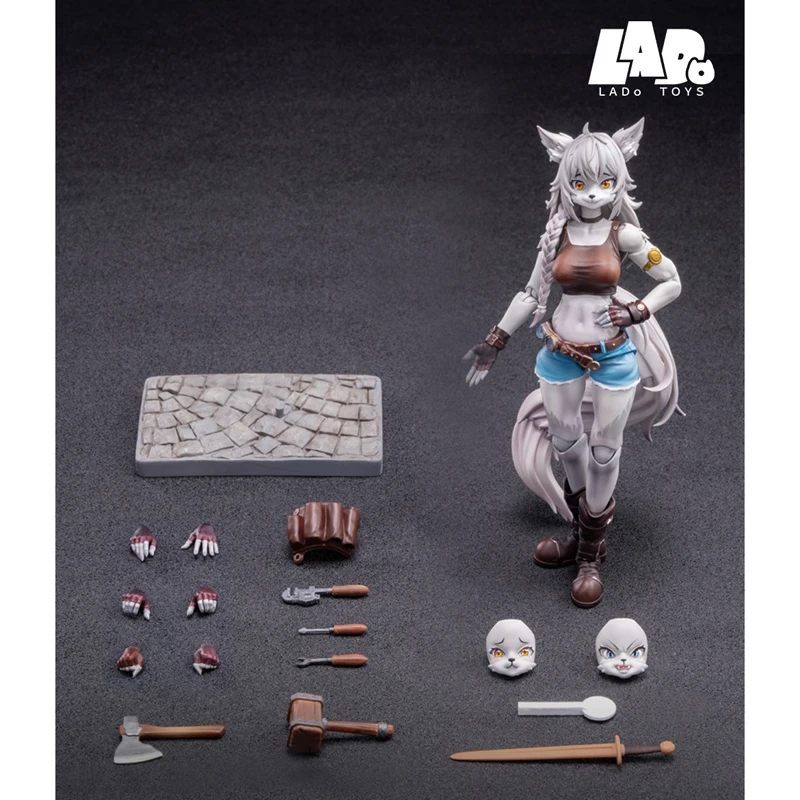 

New LADOTOYS Fox Girl Leah 1/12 Repairer Style 6-inch Mobile Doll Model Machine Mother Soldier Surprise Collection Gift