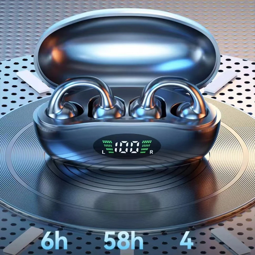 Oorbel Draadloze Oordopjes Bluetooth 5.3 Met Oplaadcase Open Oor Hoofdtelefoon Luchtgeleiding Voor Sport Hardlopen Pijnloos Dragen