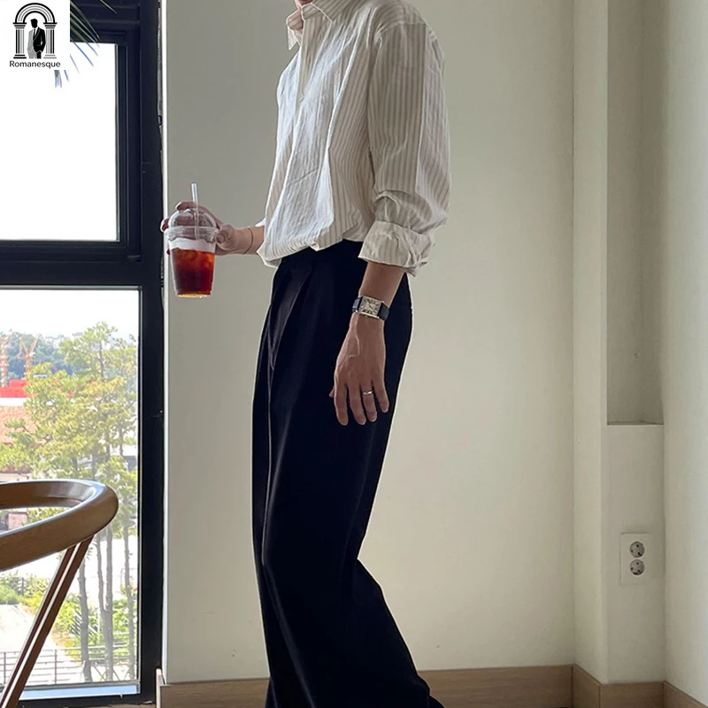 

Old Money Style Men's Shirt 2025 Autumn Stylish Striped Printed Shirts Long Sleeve Button-up Turn-down Collar Mens Casual Shirt