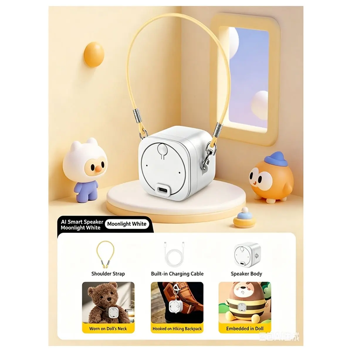 DIY AI Voice Module for Plush Toys,Smart Interactive Talking Doll Core,Custom Recordable Sound Box,AI Companion Gift