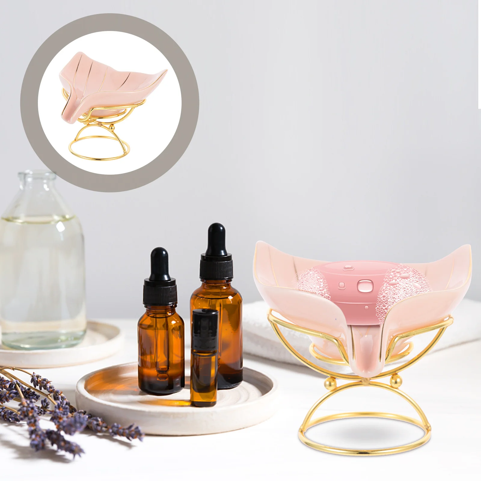 

1Set Ceramic Soap Holder Mermaid Tail Shaped Draining Soap Box for Bathroom Kitchen Bathtub Smooth Mellow Surface Sturdy