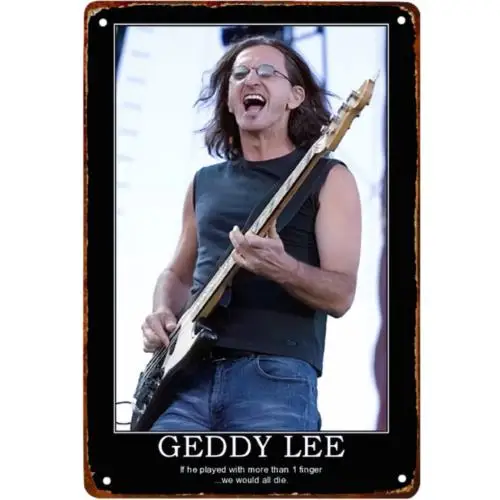 Rush Geddy Vintage Metal Sign Rock  Roll Poster Tin Sign Decor 12x8