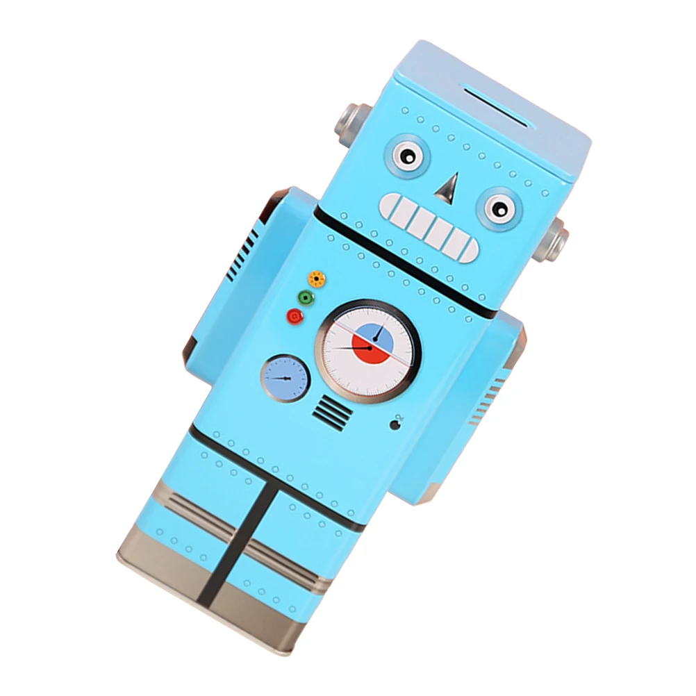 

Piggy Bank Coin Tin Box Robot Banks Money Yellow Girls Child Saving Storage Home Decor Gifts Kids Birthday Present