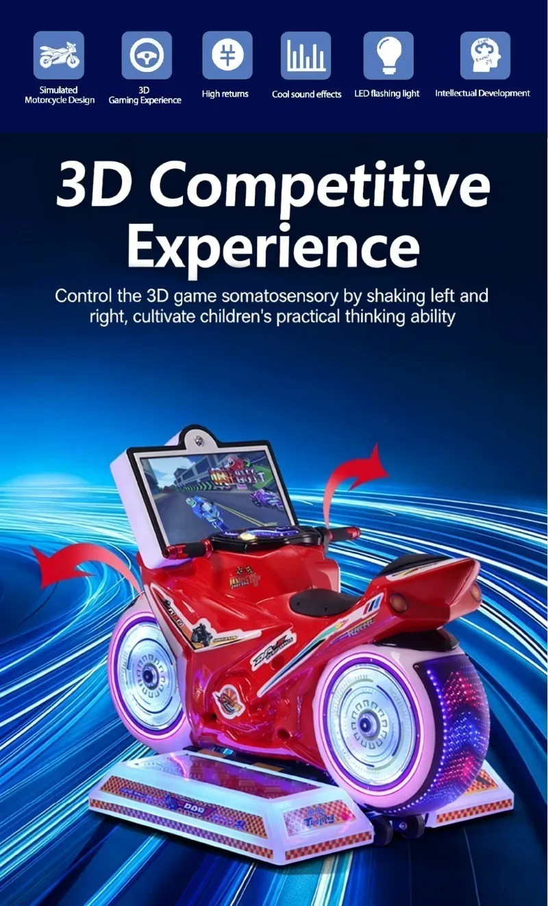 Arcade Simulator Racing Game Machine Coin Operated Customizable Blue Red Kids Racing Car Video Console Equipment Classic Games