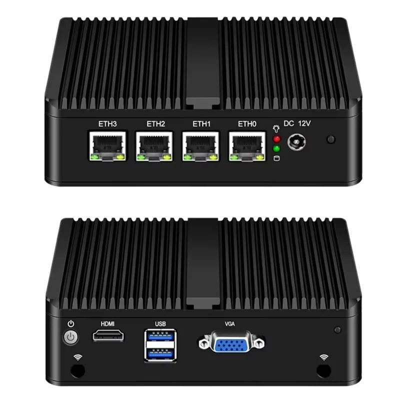 Fanless Mini PC Router Celeron J4125 N4000 N6000 4 พอร์ต 2 5G LAN Intel i226 สนับสนุน pfSense OPNsense OpenWRT ไฟร์วอลล์อุปกรณ์