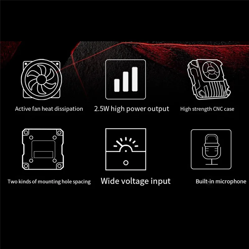 Elegante-2.5W VTX 5.8G 2.5W VTX PRO Per GEPRC 48CH Supporta la regolazione dei parametri OSD per FPV Drone a lungo raggio