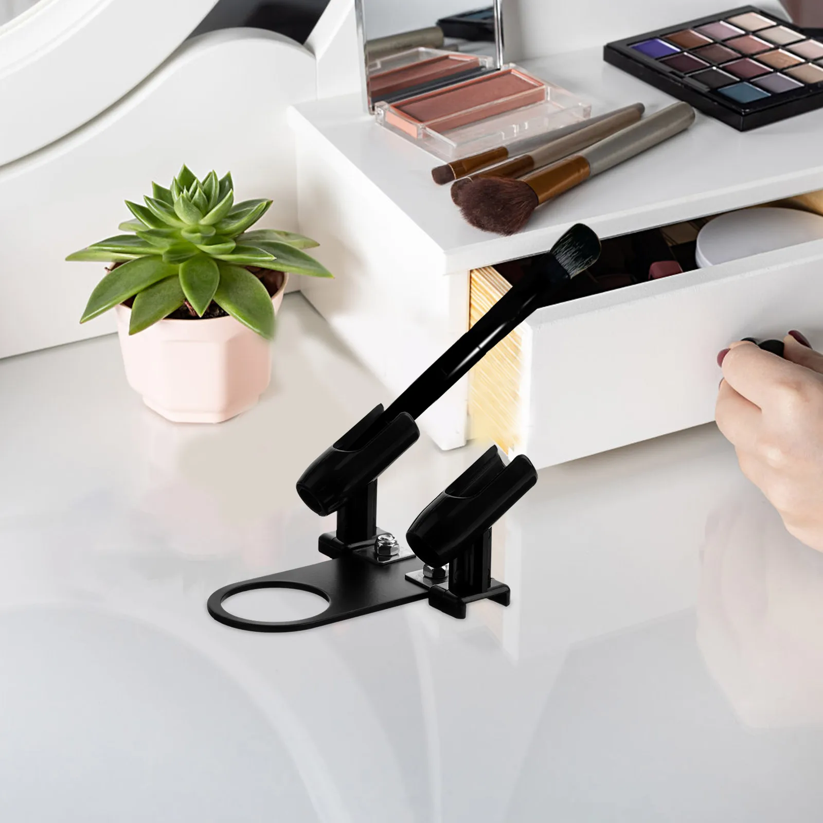 

Dual Spray Pen Holder For Airbrushes Makeup Artists Iron Craft Standorganizer Rack Brush Station Tool