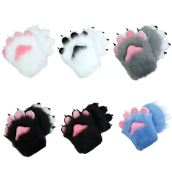 2 PCS Plush Cartoon Nails Claws Gloves Cosplay for Cat Paw Mittens for Cosplay P