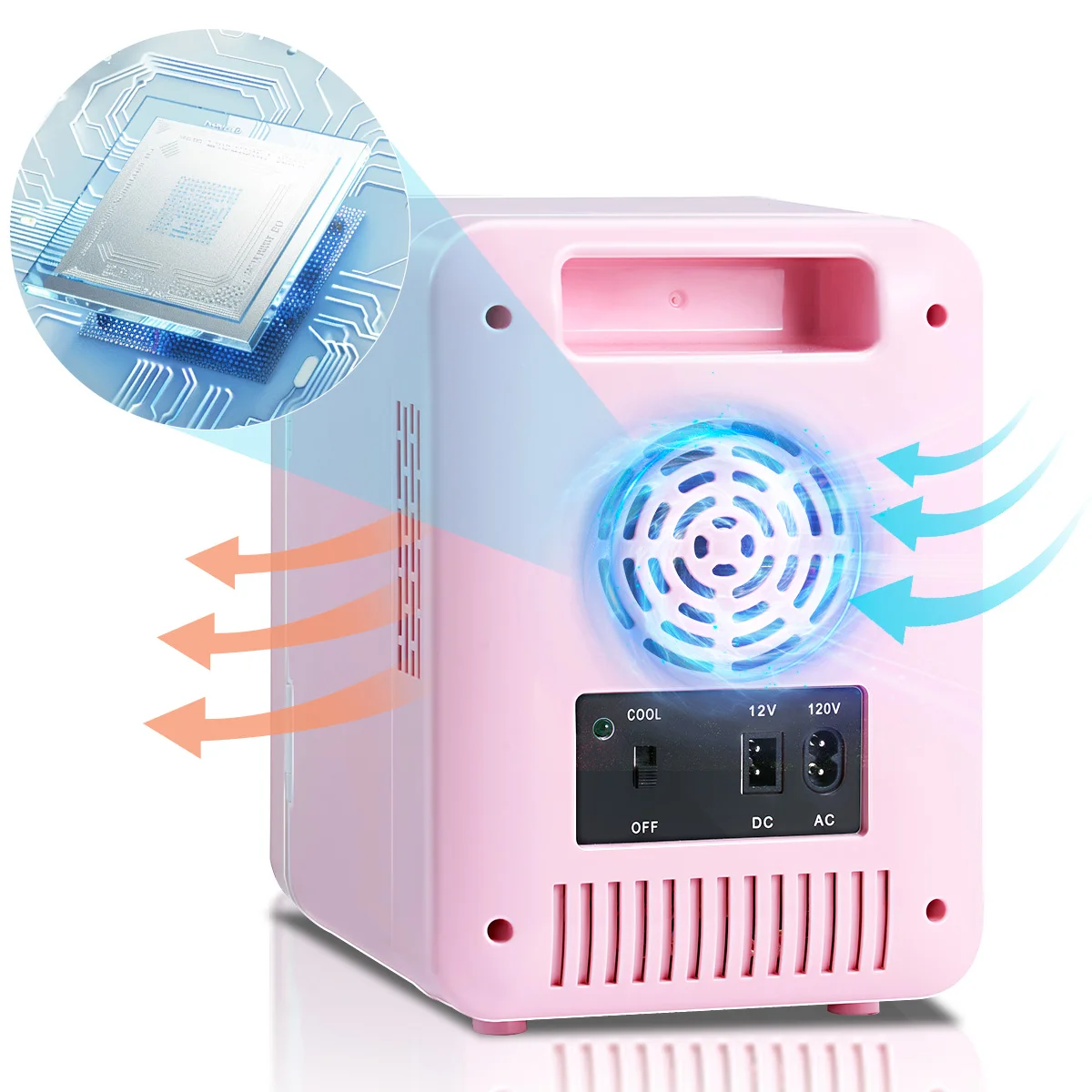 IceBlue 4л зеркальный мини-холодильник двойного назначения для красоты, макияжа, ухода за кожей, холодильник AC/DC, теплый косметический холодильник для домашнего автомобиля