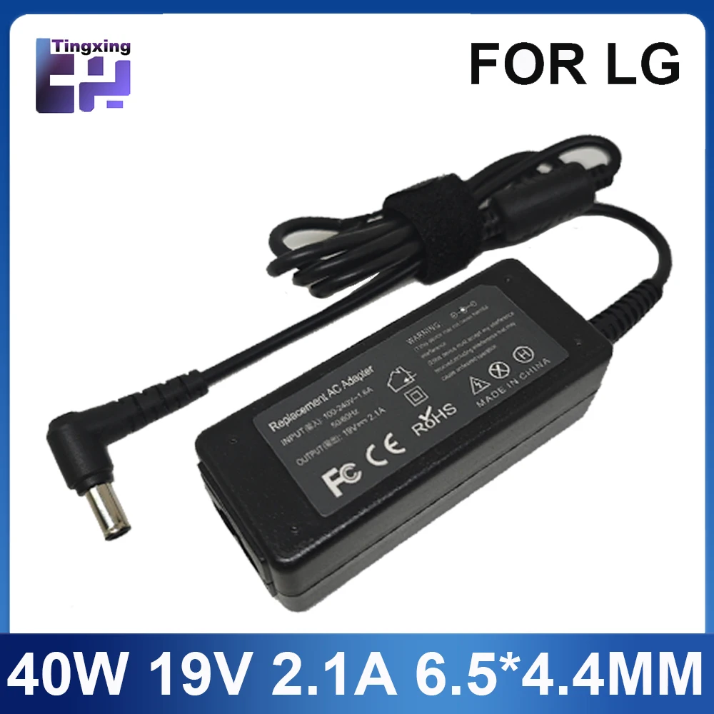 Adattatore per Laptop 19V 2.1A 6.5*4.4mm caricabatterie per Monor LG 24 pollici LED LCD LCAP26B-E AP16B-A ADS-45FSN-19 19040GPCU alimentatore  7