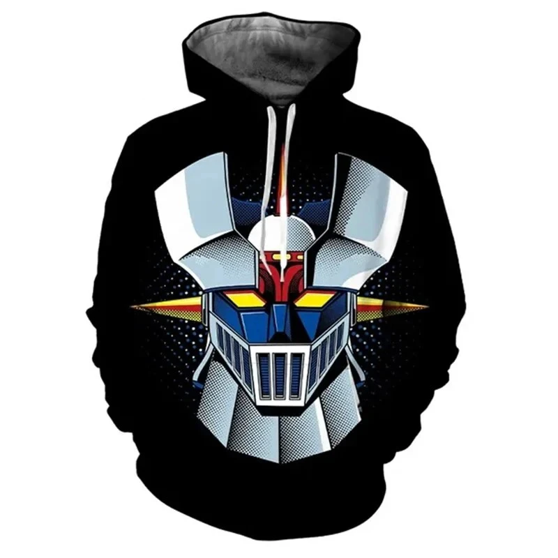 Sudaderas con capucha de Mazinger Z para hombres y mujeres, sudaderas con estampado 3D de Robot de Anime, de gran tamaño Sudadera con capucha,