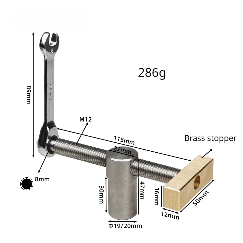 ALLSOME-banco de trabajo para carpintería, abrazadera de perro, Clip fijo rápido, tornillo de fijación de latón para 19/20mm, agujero de escritorio,