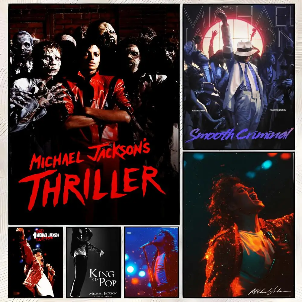 Legendary Singer M-Michael Jackson Poster Vintage PP Paper Wall Art Home Decor Print for Bedroom Living Room Aesthetic Gift