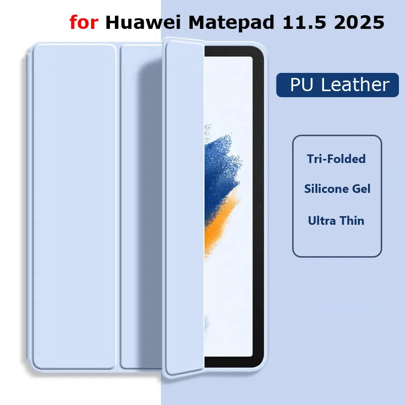 Weiche TPU-Hülle für Huawei Matepad 11.5 S2025, BTKR-W00, 11,5 Zoll Air 11,5 PaperMatte SE 11 Pro 11 10,4 Tri-Folding-Tablet-Hülle
