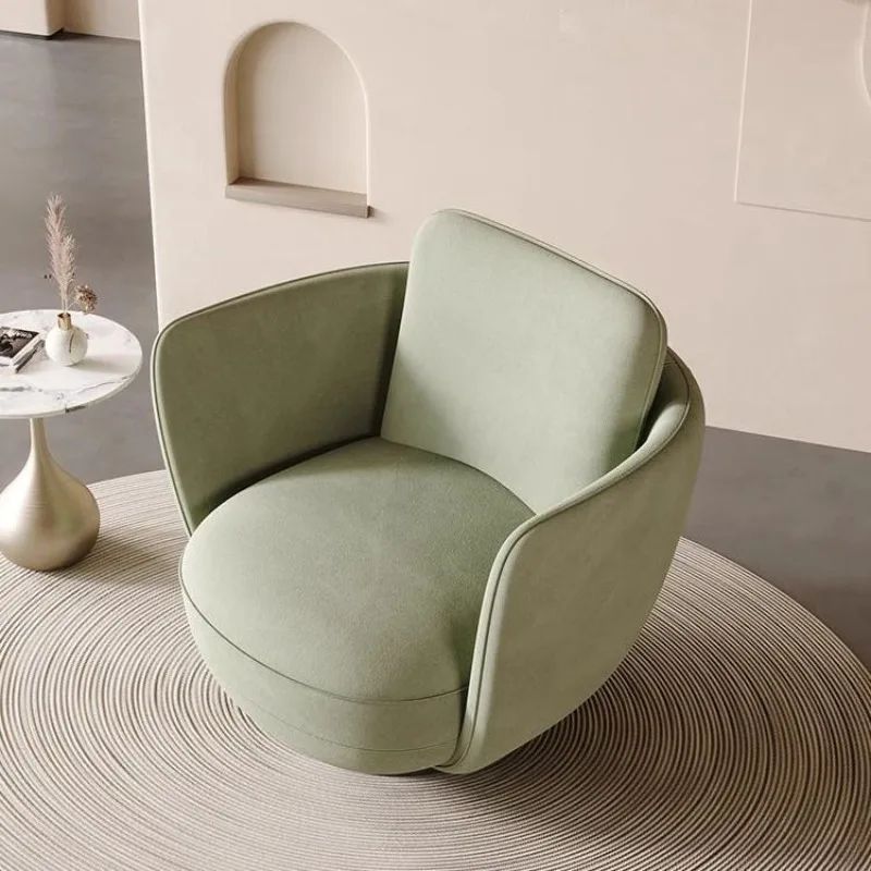 Barrel Swivel Chair Modern Chenille Fabric Upholstered Accent Chairs 360 Rotation Living Room Bedroom Office Waiting Room Chairs