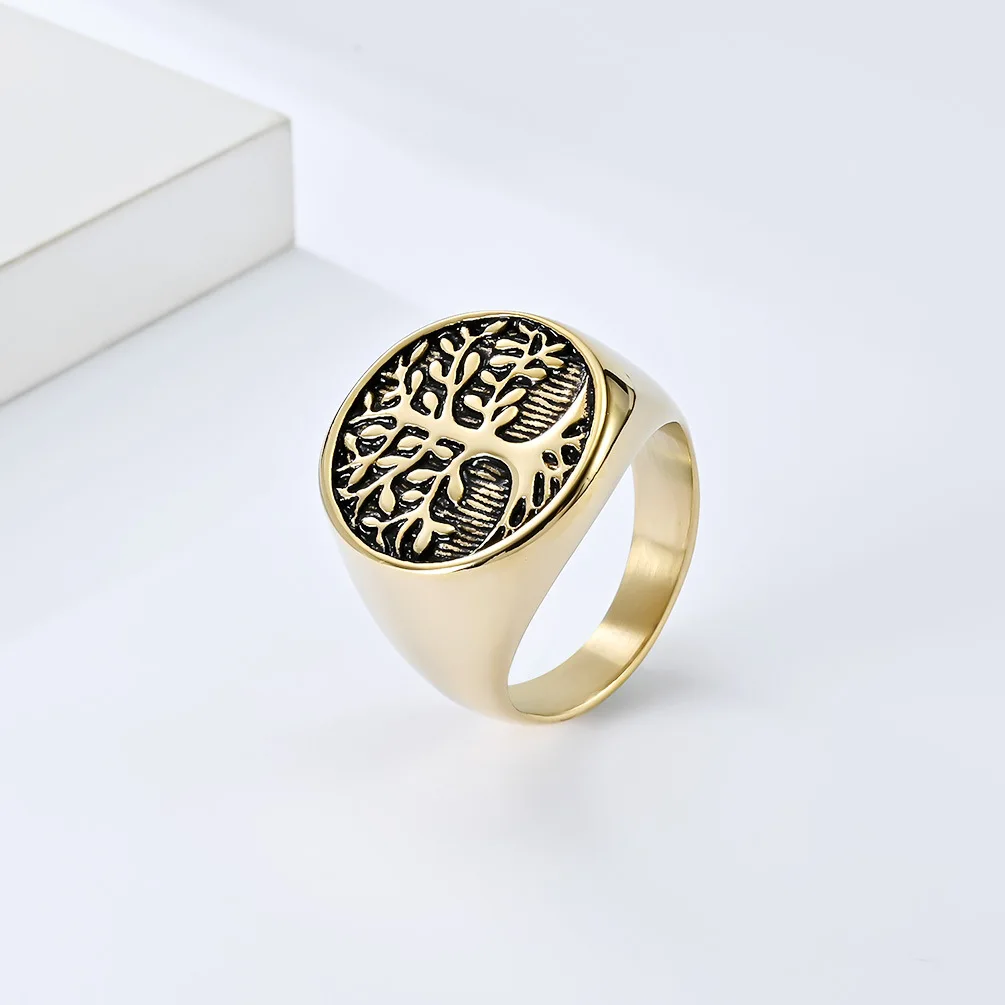 Punk Good Quality Stainless Steel The Tree of Life Celtic knot Rings Celtic Knot Myth Vintage Men Jewelry Luxury Designer