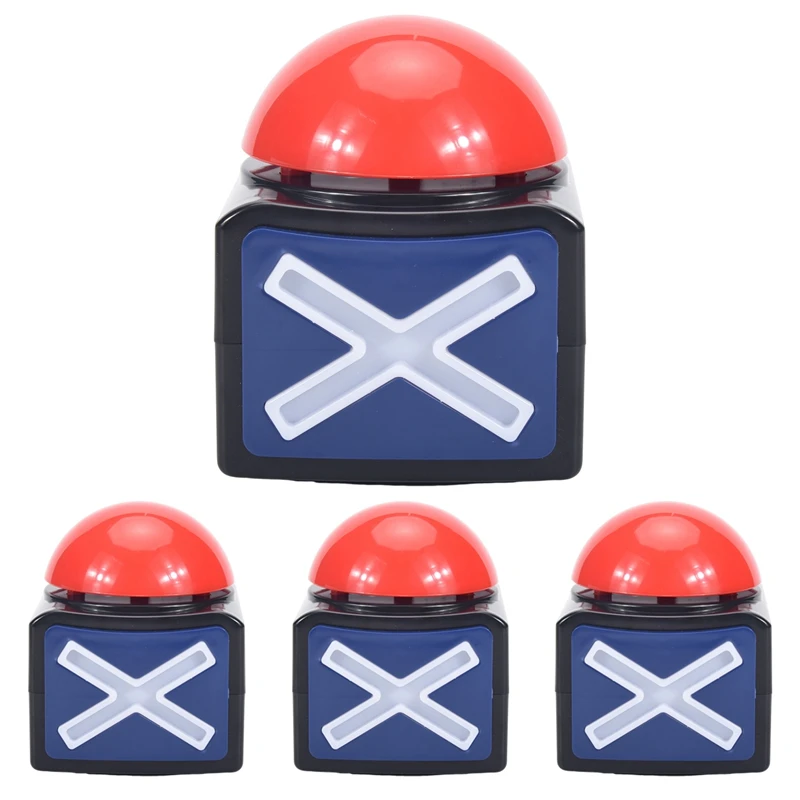 4PCS Game Answer Buzzer,Game Buzzer Alarm Sound Play Button With Light Trivia Quiz Got Talent Buzzer Game Toy For Kids