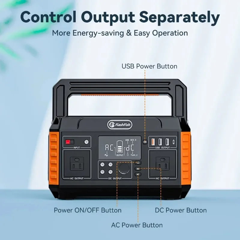 Portable Power Station 560W 230V 110V Solar Generator 520Wh 140400mAh CPAP Battery Backup Power Emergency Power Supply Camping