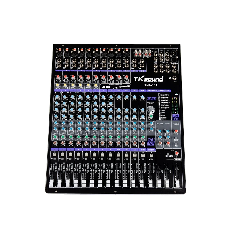 TKsound 16 Channel  Professional Digital Audio Mixer Power Sound System Mixer Console Music Speaker Mixer Audio