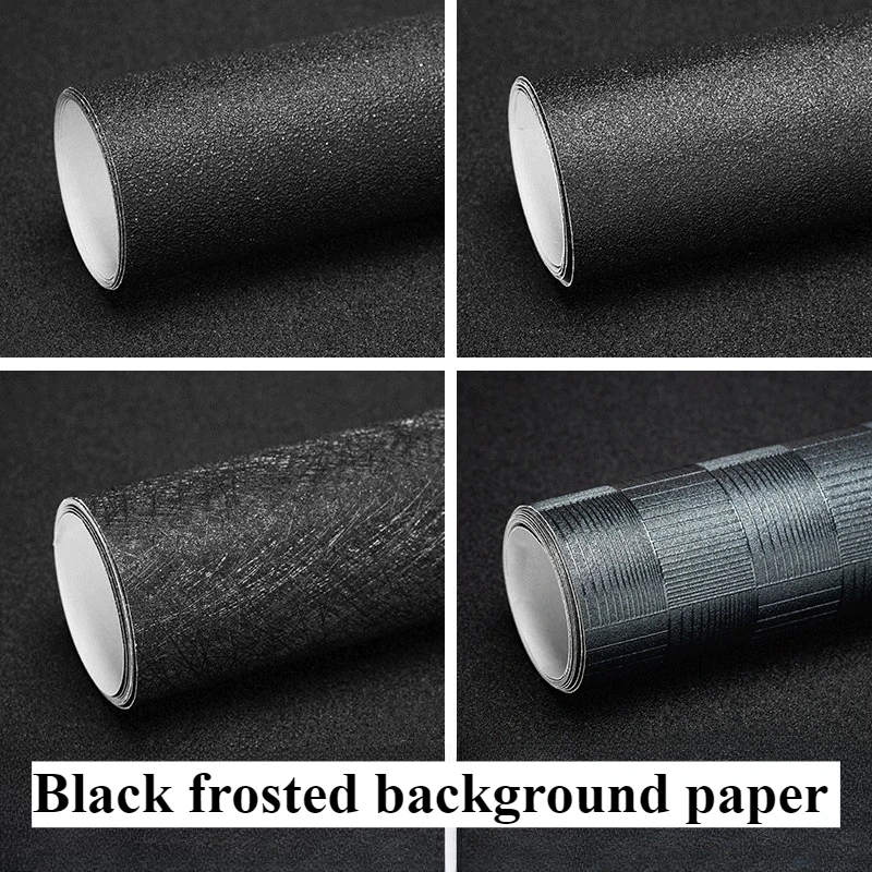 Black Frosted Texture Background Paper 50*50cm Vintage Food Photography Props Texture Placement Photography Props