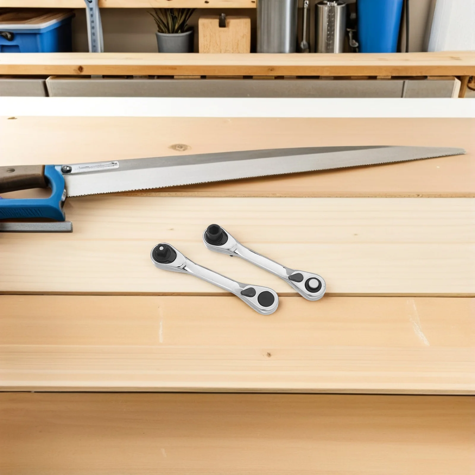 

2Pcs Mini Ratchet Wrench 72-Tooth Quick Release Drive Socket Handle Compact Multifunction Automotive Repair Mini Ratchet