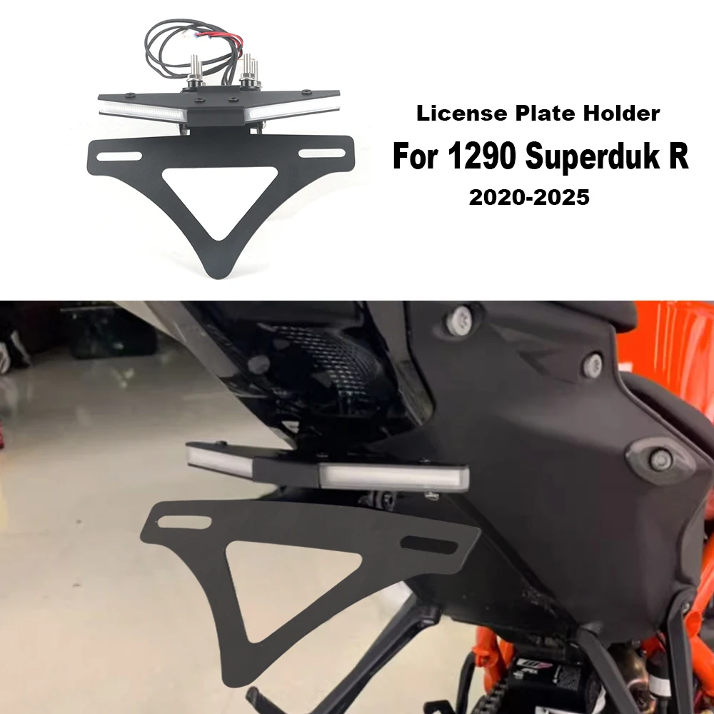 

Motorcycle Accessories Fender Eliminator Tail Frame LED Plate Light Folding License Plate Holder For 1290 Super Duke R 2020-2025
