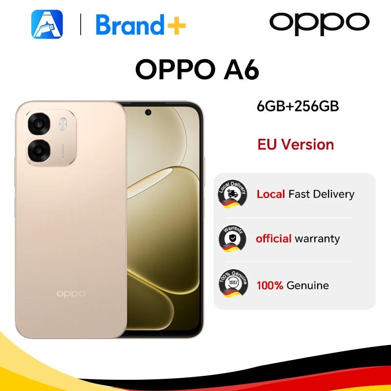 Version UE du smartphone OPPO A6 6 Go + 256 Go, 6550 mAh + 45 W SUPERVOOC, IP69, 120 Hz, appareil photo principal 50 Mpx Version UE du smartphone OPPO A6 6 Go + 256 Go, 6550 mAh + 45 W SUPERVOOC, IP69, 120 Hz, appareil photo principal 50 Mpx