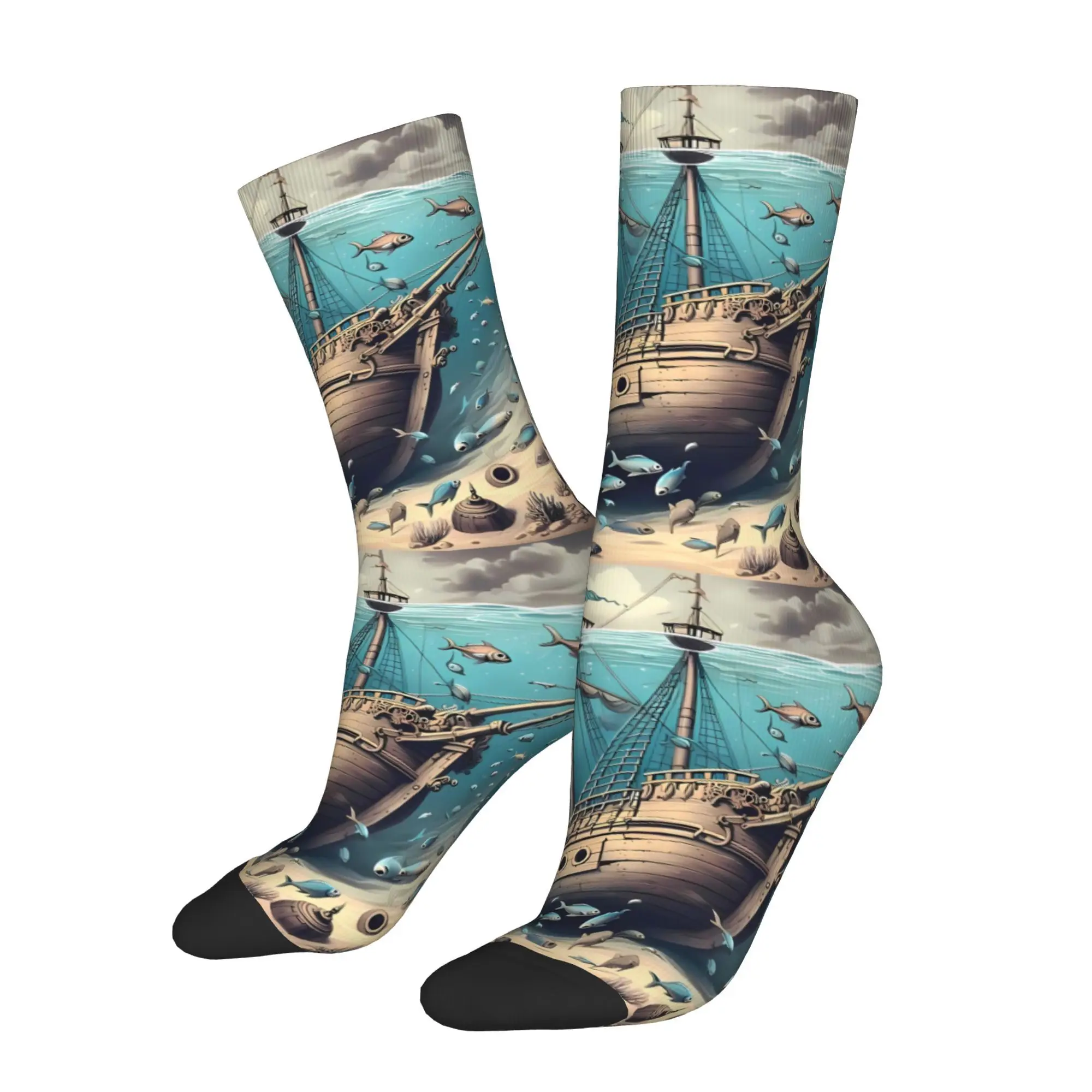 

Носки Ghost Ship с принтом для мужчин из полиэстера