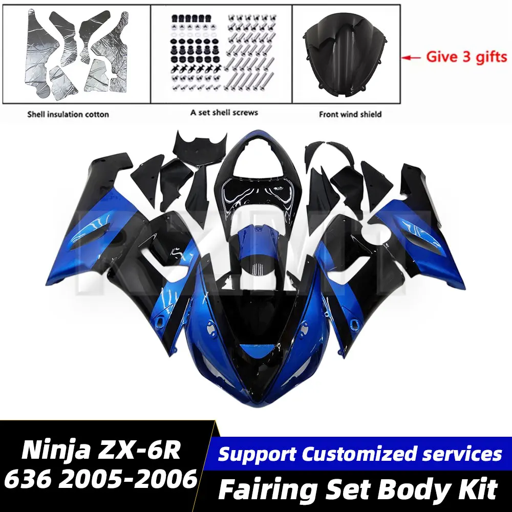 

Motorcycle Fairings Set For Kawasaki Ninja ZX-6R 636 2005-2006 Body Kit Bodywork Set Shell Injection ZX6R 636 05-06 K0605-103a