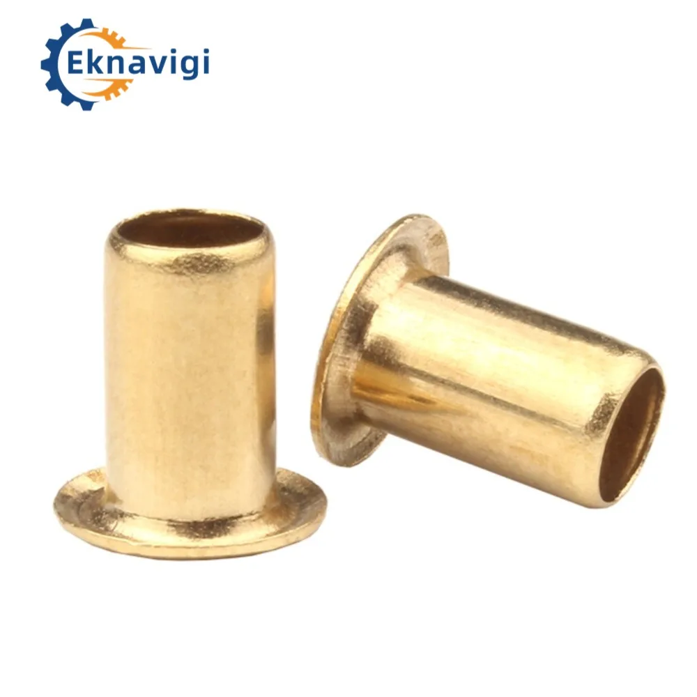 200PCS M0.9 M1.0 M1.1 M1.2 M1.3 M1.5 M2 M2.5 GB876 Brass Hollow Tubular Rivets Double-sided Circuit Board PCB Nails