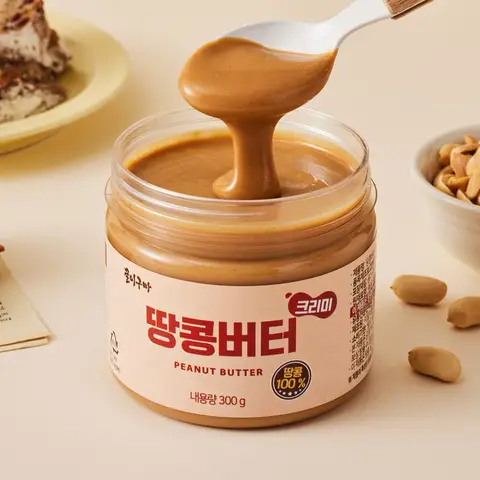 [꿀이구마] 100% 땅콩 잼 땅콩버터 크리미 300g x 5개