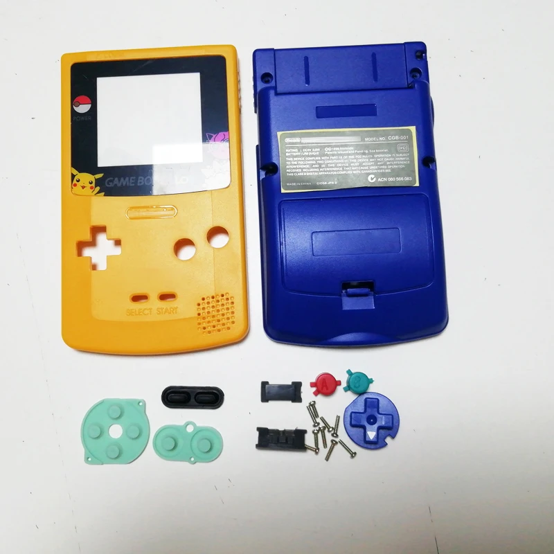 Yellow Blue Shell Case For Nintend GBC GameBoy Color Full Set Housing With Colorful Buttons Keypress & Conductive Sheets