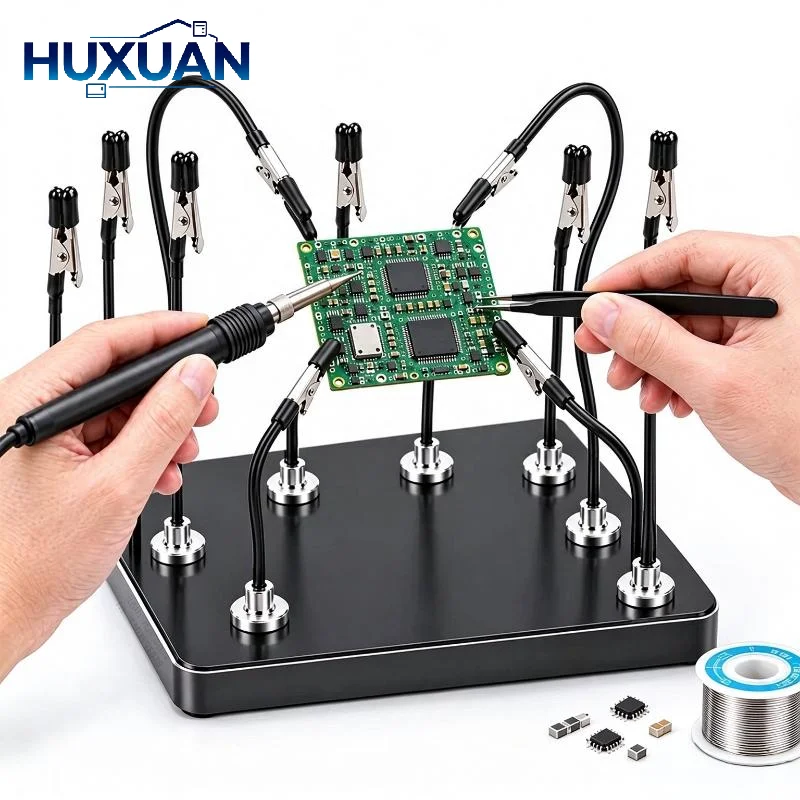 2/6/10Pcs Magnetic Helping Hands Optional Storage Box, Universally Bendable, Flexible Arm, For Soldering Model Painting