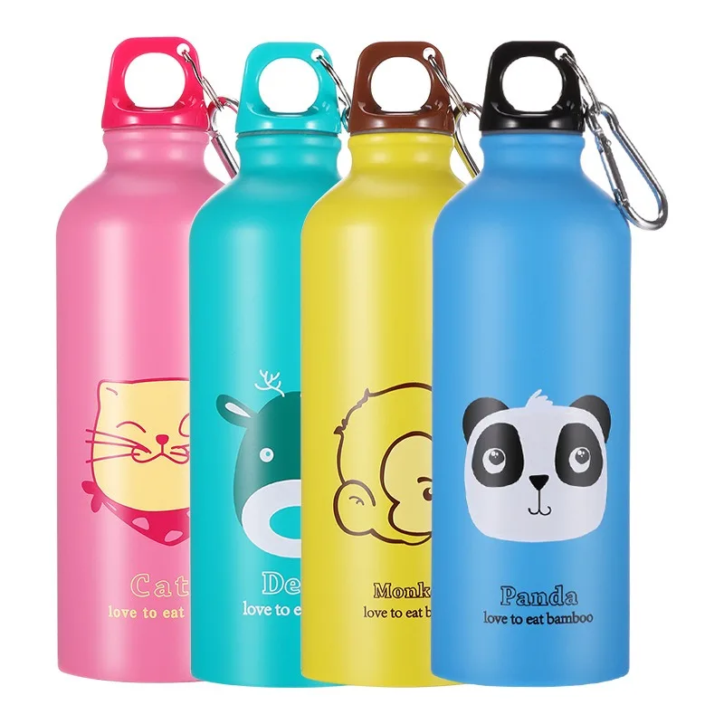 Aluminium Cartoon Sports Mug Cartoon Figure Children\'s Mug Stainless Steel Water Bottle with Lid Insulated Mug